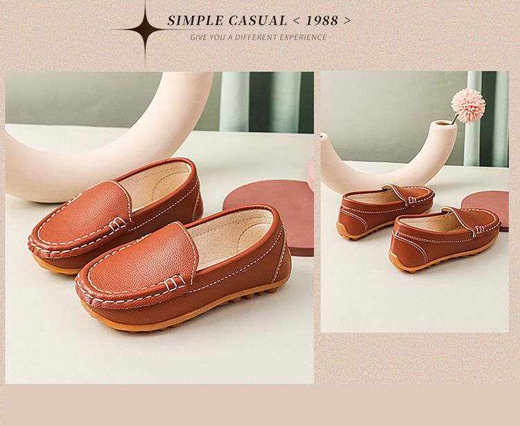 Loafer Kid Unisex Children's Casual Versatile Small Leather Shoes