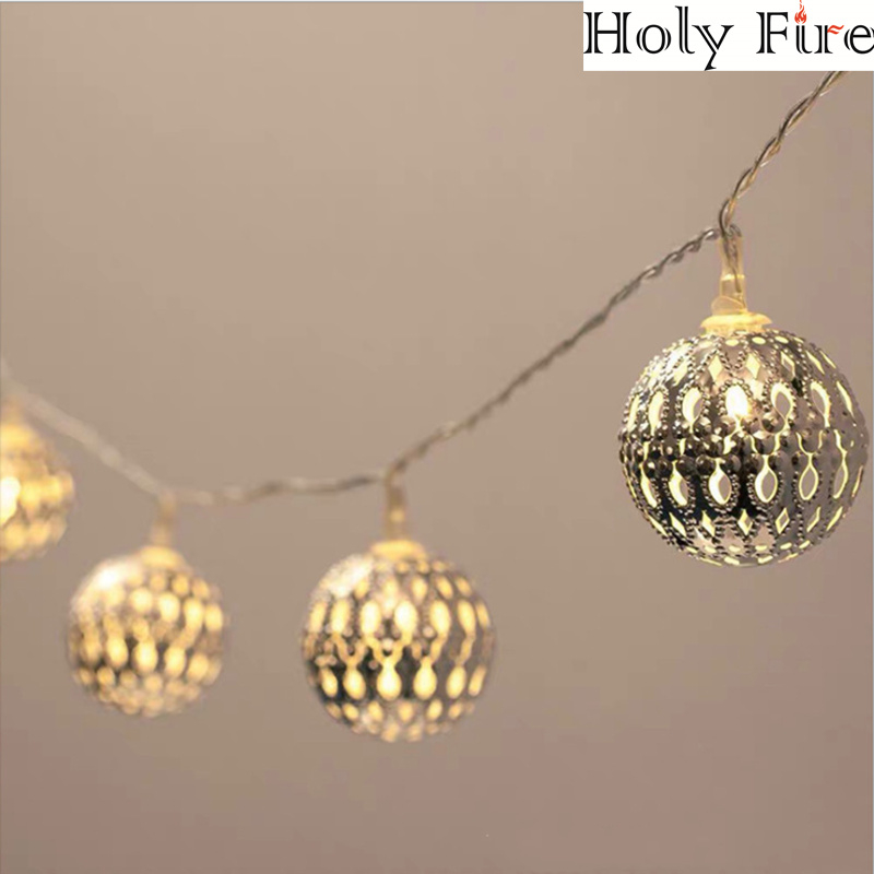Holy Fire 10leds 1.5m Fairy Lights Moroccan Ball Strips Christmas Lights Battery-operated Garland Christmas Decoration Festoon led light