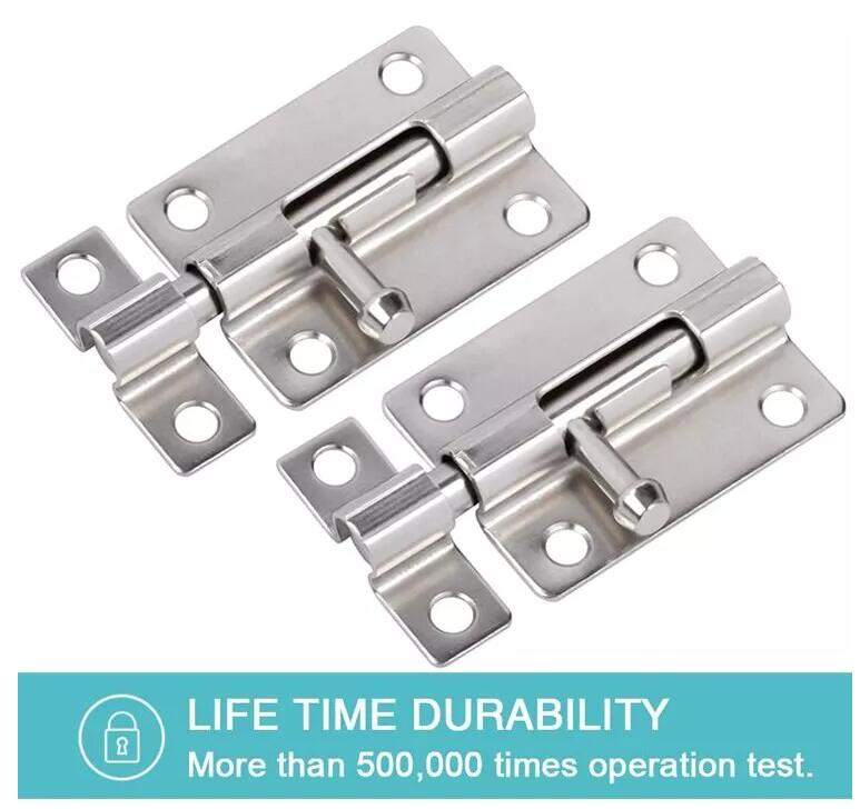 WELLHOME 2PCS door construction hardware stainless stee l304 insert window & door flush bolt door bolt