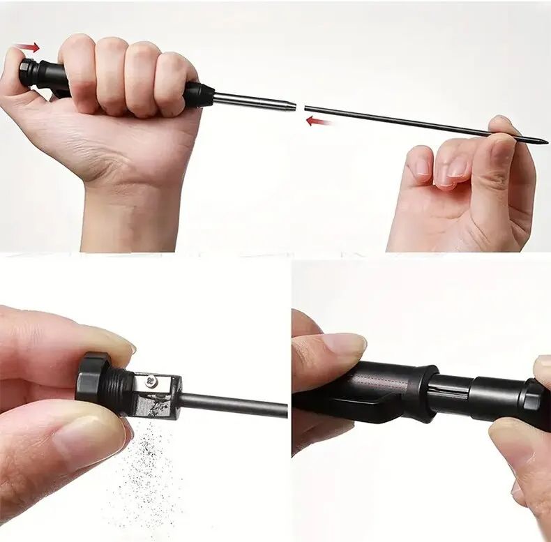 Carpenter Pencil Metal Long Head Deep Hole Professional Engineering Quick Drying Marker Graphite Woodworking Black Red Lineation