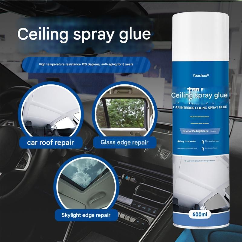 Car roof spray glue car interior self-spray glue roof cloth fall off repair renovation high temperature resistant glue