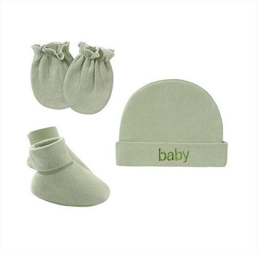Genetic Newborn Set Beanie Cap + Mittens + Socks - Green