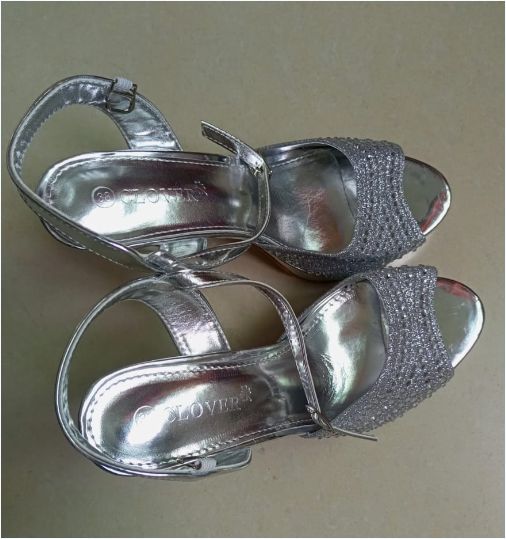Ankle buckle shiny latest women heels ladies high heel shoes-high-heeled shoes fashion rhinestone sandals 14cm model stage shoes
