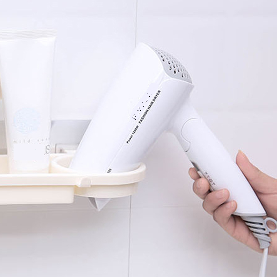 Home Daily Supplies Storage Storage Rack Towel Rack Original Design Bathroom Wall-mounted Towel Rack Household Non-perforated Bathroom Hair Dryer Storage Rack Non-marking Sticky Hair Dryer Rack Strong Bathroom Non-perforated Shelf Bathroom Hair Dryer Rack Storage Rack