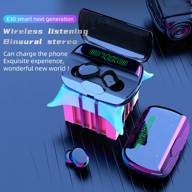 E30 Wireless Bluetooth Earbud with Charging Case, Touch Control TWS 5.1 Dual Stereo Bluetooth in-Ear Headphones for Android and iPhone