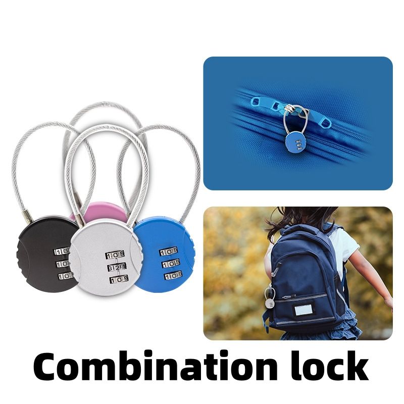 Metal wire rope password lock, cookie lock, backpack, suitcase, pencil case, mini padlock CRRSHOP Electronic Lock ,combination lock