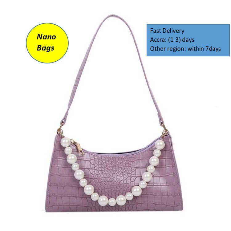 NANO Bags Ladies Bags Women bags Grace ladies's necessity French Style Handbags Shoulder Bags Pearl Chain Double chains