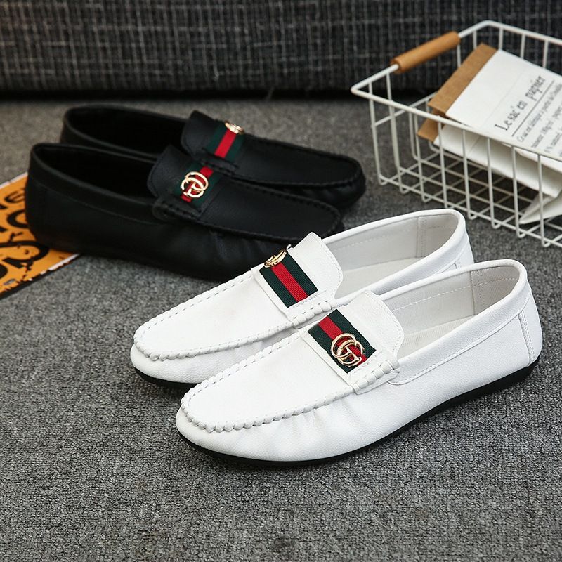 Men's shoes Bean shoes men's slip-on feet loafers men's casual leather shoes soft soles soft upper loafers C98