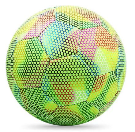 Football, Holographic Reflective Glowing Footballs for Kids, Teens, and Adults - Synthetic Leather Outdoor All-Weather Footballs,No. 5 machine sewn football reflective luminous football school training camp， No. 4 competition training football