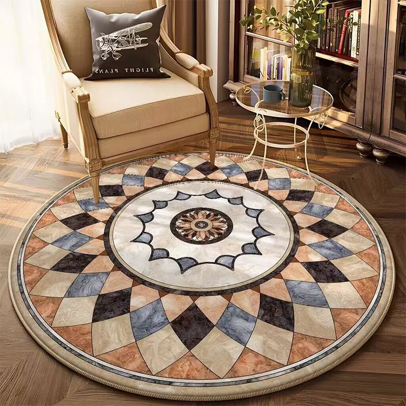 Circular carpet, European classical court, living room carpet, coffee table mat, floor mat 60*60cm,80*80cm,100*100cm