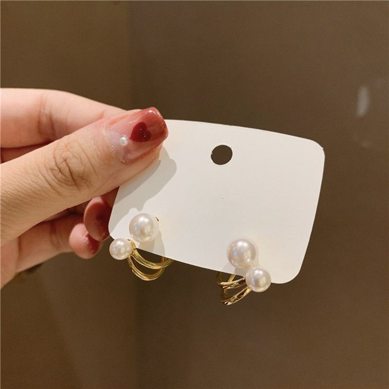 3pcs/set New Jewelry SetsBeads Neck Chain Kpop Pearl Choker Necklace + earrings Gold Color Goth Chocker Jewelry On The Neck Pendant Collar For Women