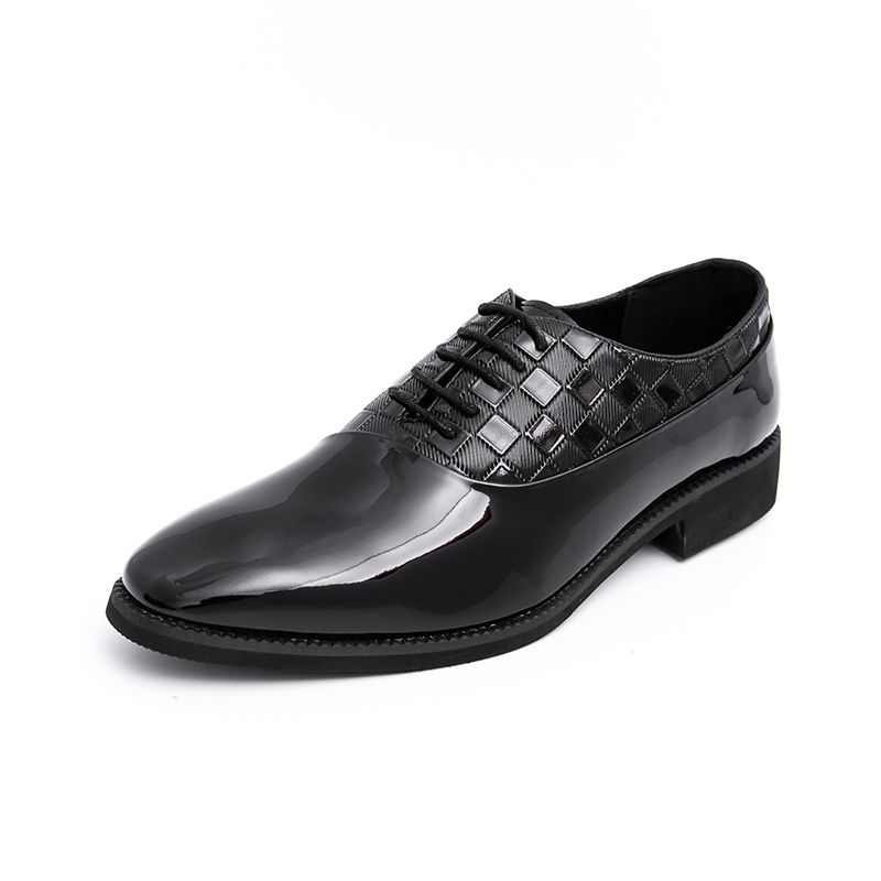 Men Patent Leather Formal Shoes Man Luxury Elegant Dress Shoe Male Footwears The Suit For Official Office Wedding Party BusinessBlack