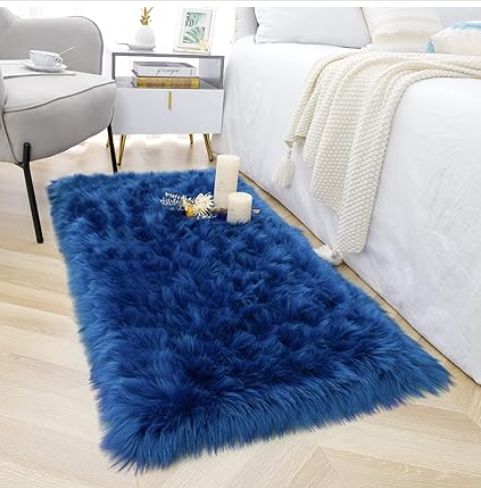 fluffy Carpet Luxury Soft Faux Area Rugs for Bedside Floor Mat Plush Sofa Cover Seat Pad for Bedroom,140cm x 200cm


