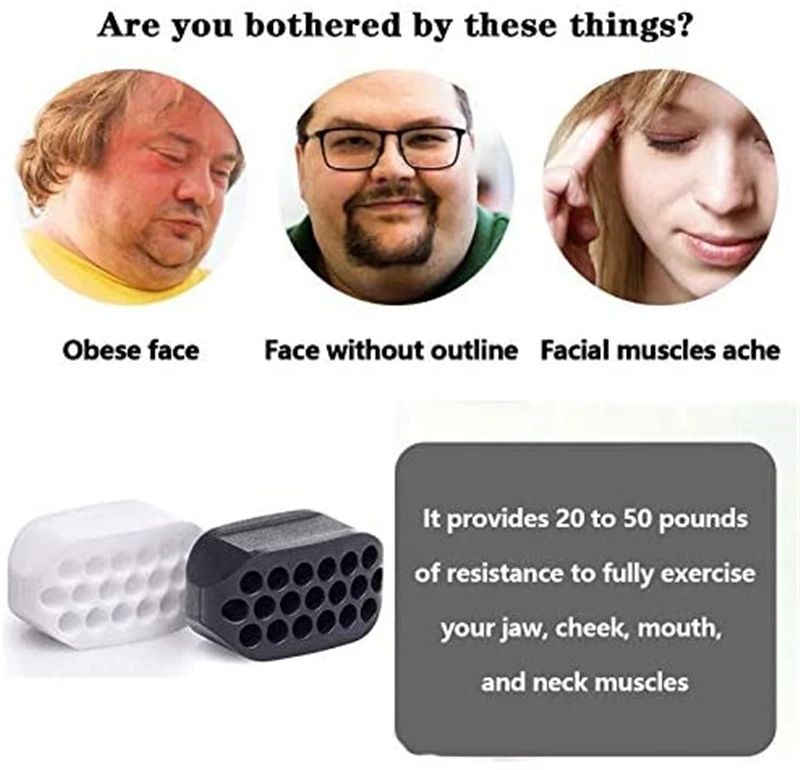 Facial Jaw Exerciser Gym Fitness Ball JawLine Muscle Training Double Chin Reducer Neck Face Slimming Mouth Jawliner
