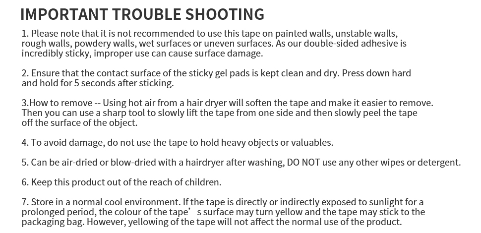 HF809 Double Sided Tape Heavy Duty, Multipurpose Removable Mounting Tape Adhesive Grip,Washable Strong Sticky Wall Tape Strips Transparent Tape Poster Carpet Tape for Paste Items,Household