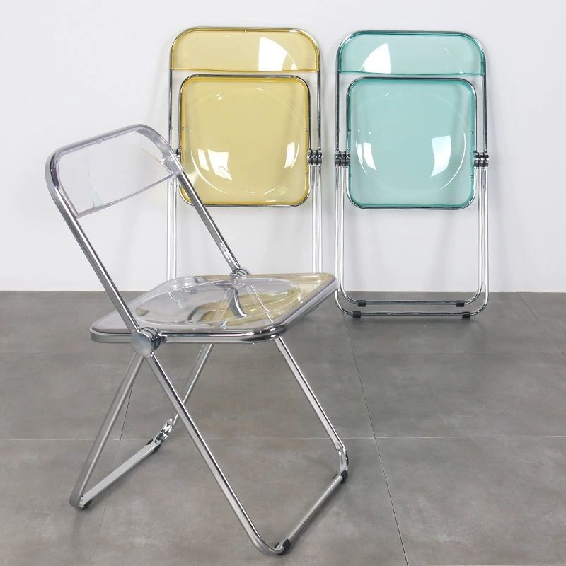 Home transparent folding chair fashionable acrylic crystal chair portable makeup chair ins style internet celebrity photo chair clothing store restaurant chair