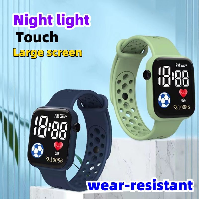 LED electronic watch, football trend fashion, digital sports watch CRRSHOP Night light watch waterproof 