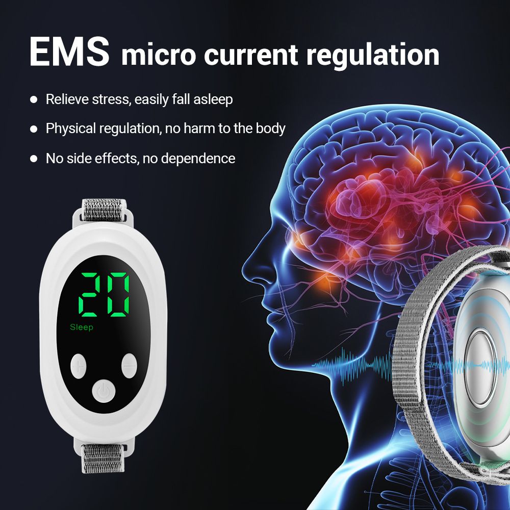 New Handheld Intelligent Sleep Instrument with Digital Display, EMS Micro-current Pulse Sleep Aid Device, White Noise Relaxing Machine
