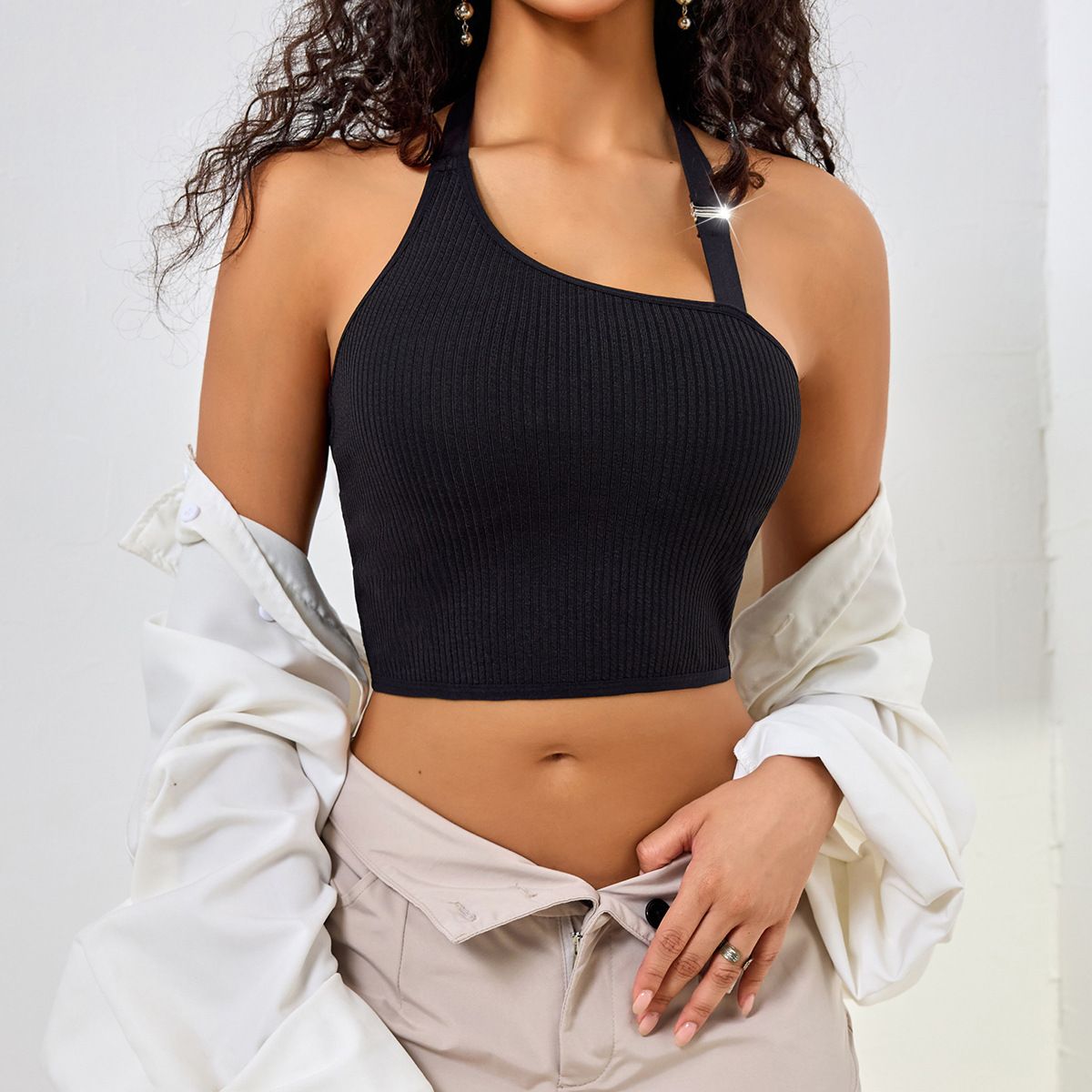 X0716 New Style Ribbed Camisole Female Underwear Comfortable Breathable Women's Tanks Top Athletic Vest Elegant Lingerie