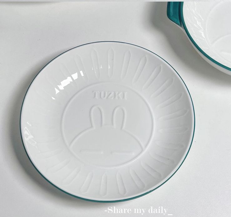 Spot ins Korean cute net relief tableware Tuzki household tableware rice bowl noodles bowl ears bowl plate XC-20/XC-21