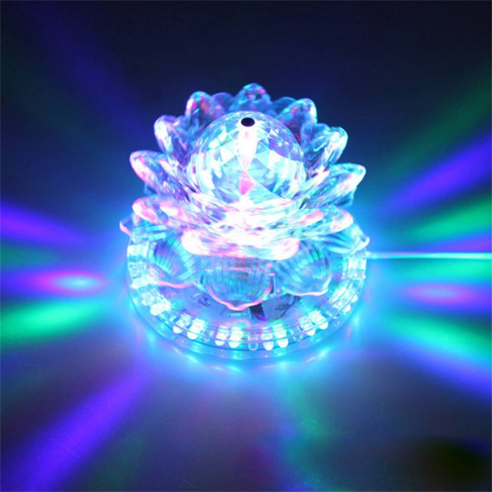 0813 RGB LED DJ Disco Stage Light Auto Rotating Lotus Shape Magic Ball Lamp for Wedding Christmas Holiday Party KTV Bar Decoration