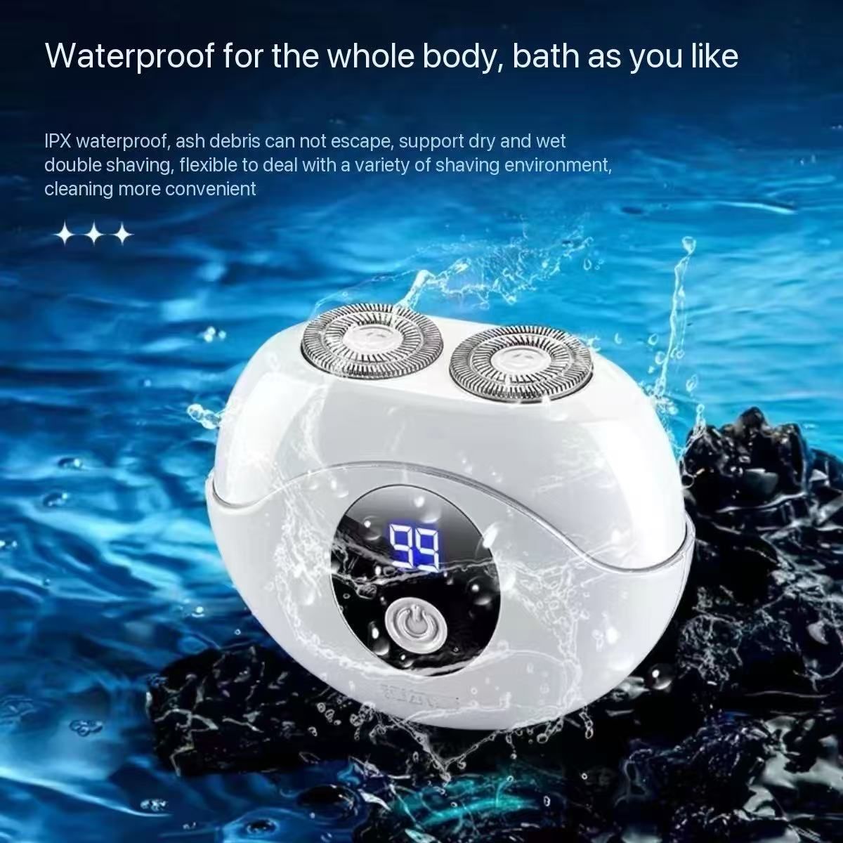 Space Droid Razor: Double Ring Blade Net + LED Power Display, Type-C Fast Charging Elegant ChoiceSpace Droid Razor: Double Ring Blade Net + LED Power Display, Type-C Fast Charging Elegant Choice