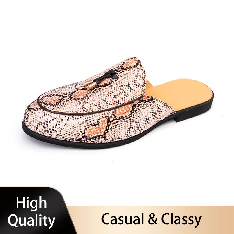Youth Men Leisure Cool Mules Man Summer Slippers Fashion Casual Leather Loafers Flats Shoes Pu Breathable Slip On Footwears For