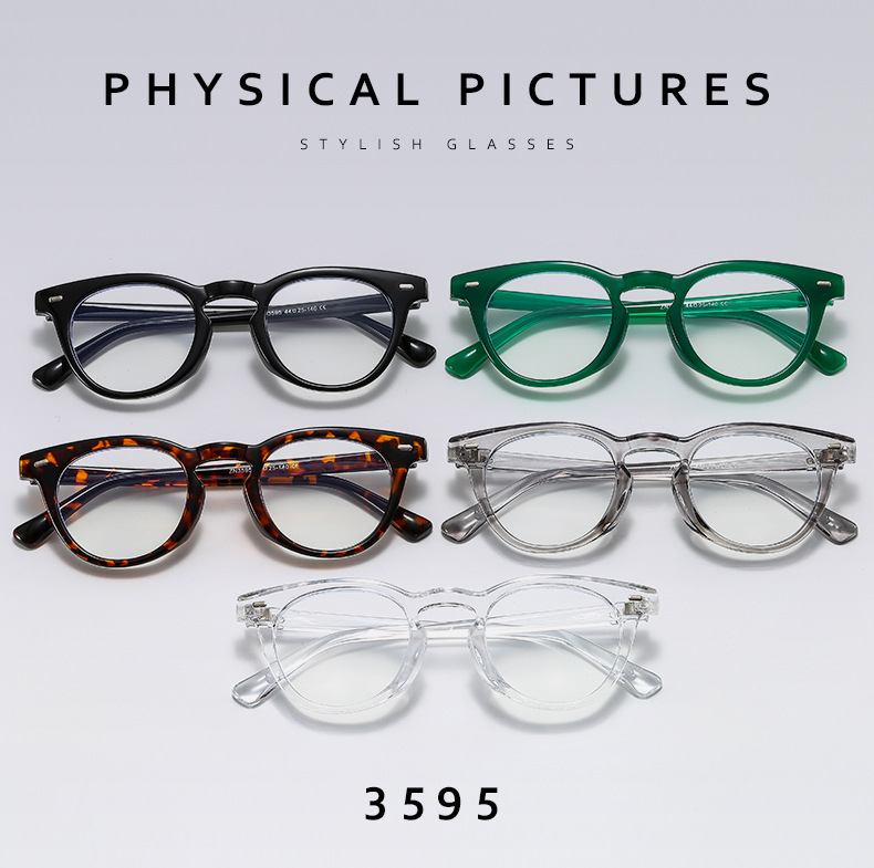 3595 New Trend Women Eyeglasses Anti-Blue Light Men Optical Computer Eye Glasses Vintage Round Plastic Glasses Frame Eye Wear