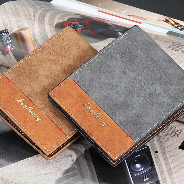 dr058 Men's Fashion Short Wallet, Horizontal Multi-Card Wallet