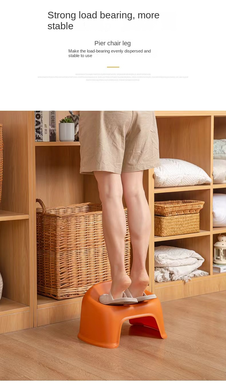 Family simple plastic stool, thickened small bench bathroom non-slip chair