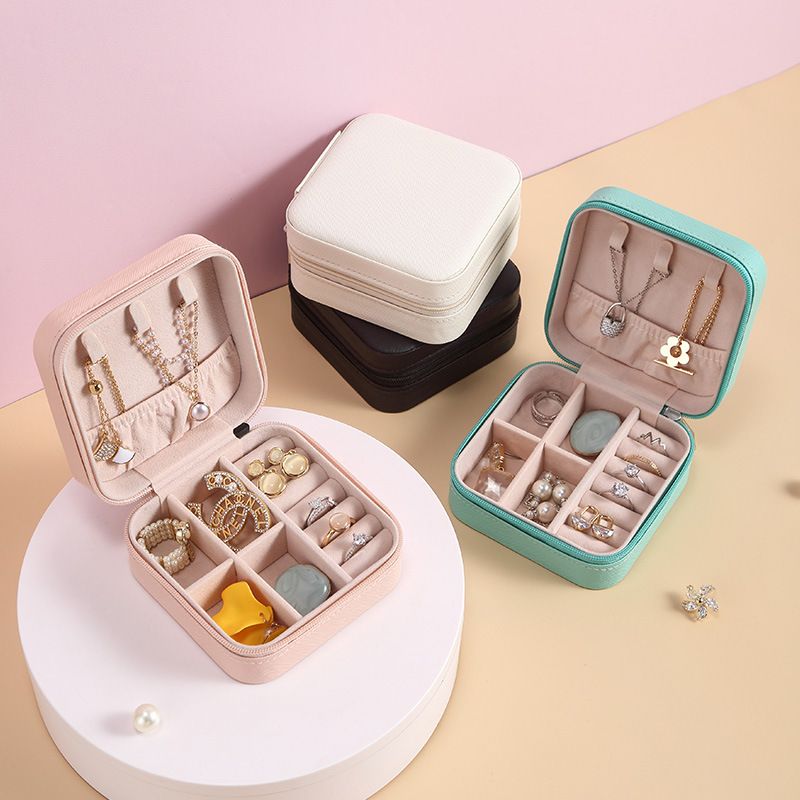 sp01212Dfnl Square Jewelry Box Necklace Earring Storage Bag