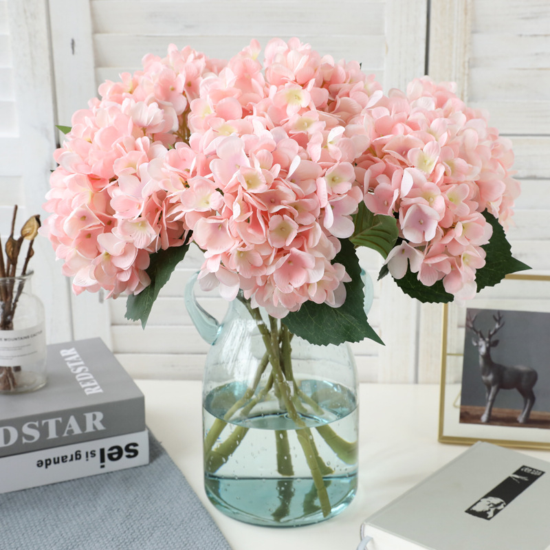 1 branch 15.4In Artificial Hydrangea Silk Flowers Bouquet Faux Hydrangea Stems for Wedding Centerpieces Home Decor