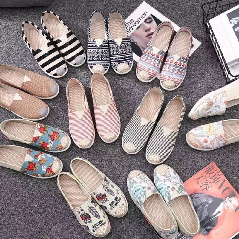 Cloth shoes women's soft bottom loafers canvas shoes comfortable fisherman shoes Korean version all-match