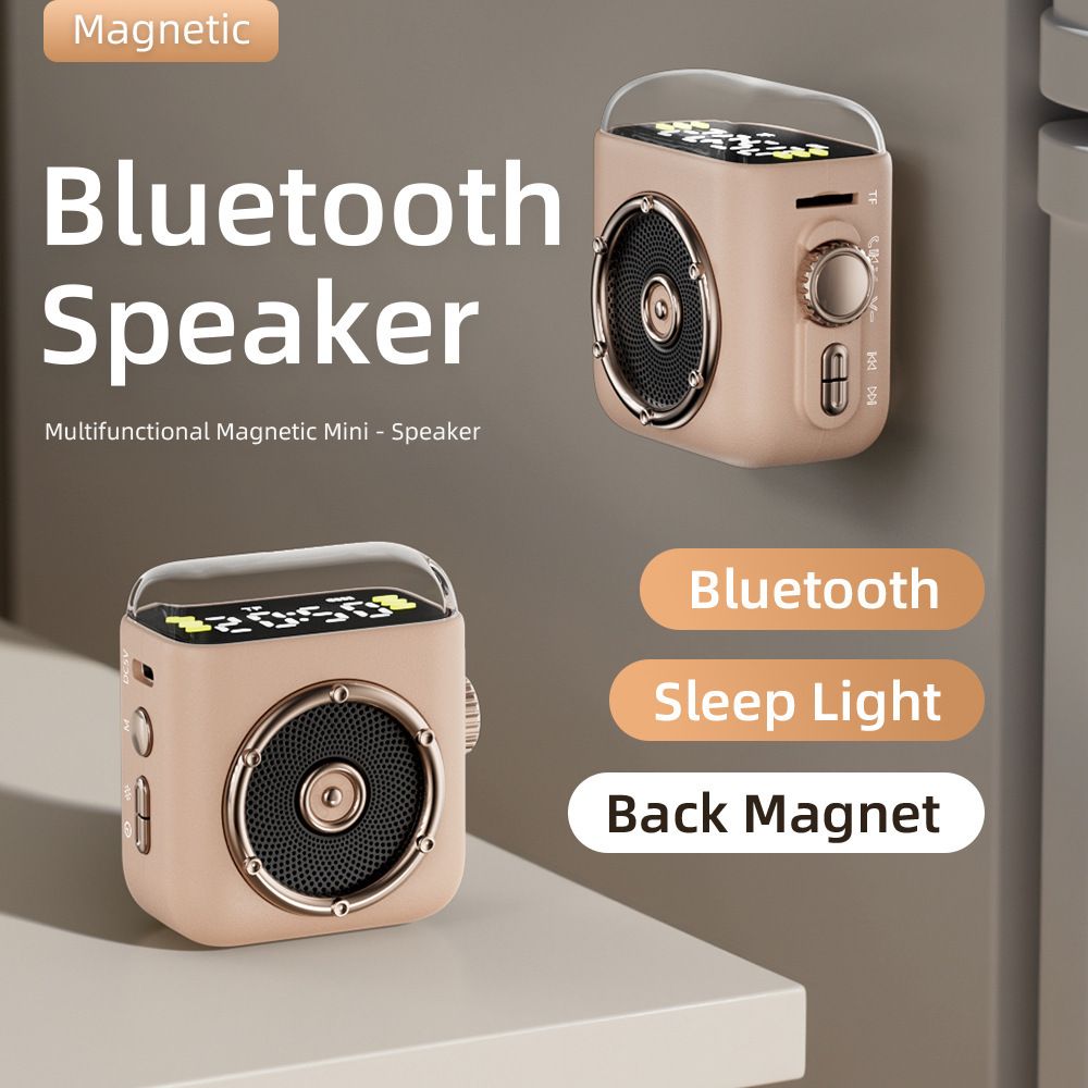 New Cute Cartoon Mini Bluetooth Speaker, Retro Magnetic Back Clip Wireless Audio Box, Portable Small Stereo Speaker for Outdoor Travel Bedroom Desktop Decoration