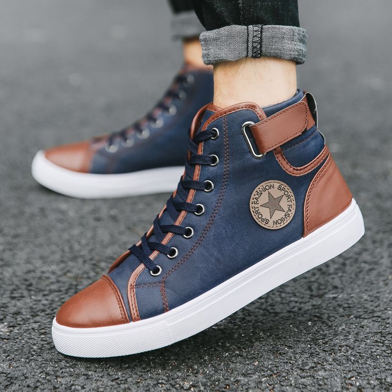 2024 spring retro fashion shoes British ankle boots men's high top shoes Korean version trend RM8686