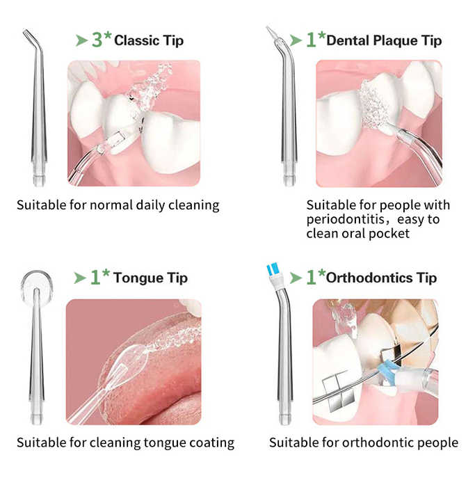 Dental Water Flosser Oral Irrigator Rechargeable Teeth Cleaner