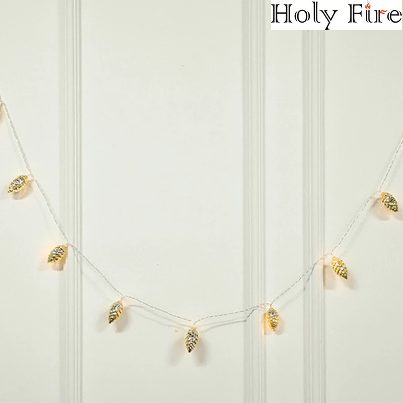 Holy Fire 1.5M 10 Led Pine Cone Fairy Lights Christmas Decoration 2023 Festoon Tree Decor Christmas Lights New Year's 