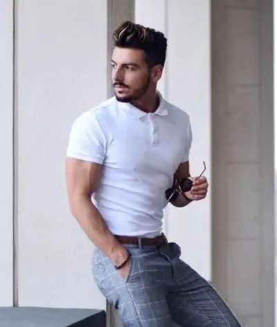 Men's Mesh Short Sleeve T-Shirt Slim Fit Button-Down New T-shirt High-Quality Custom Logo Men's T-shirts Plus Size Men's T-shirts