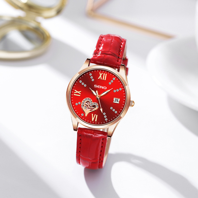 Fashion waterproof ladies watch classic women's watch quartz watch girl temperament love drill face