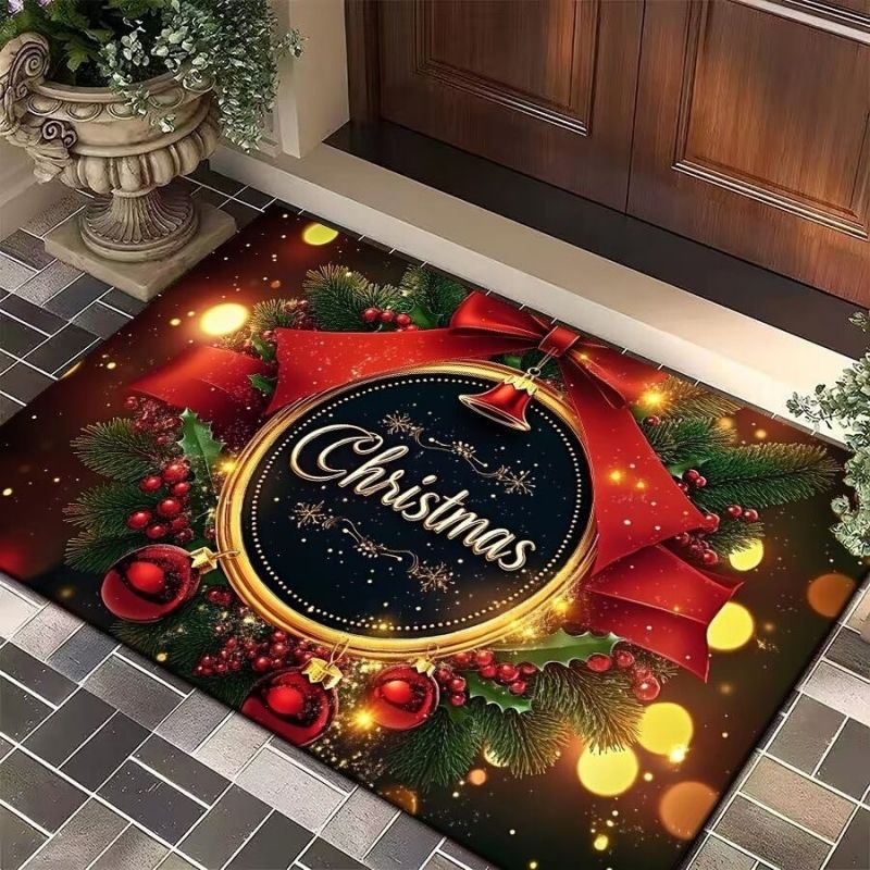 Christmas floor mat, dirt resistant, wear-resistant, crystal velvet carpet large size 80*120cm,60*90cm,50*80cm,,40*60cm Festival Decor carpet