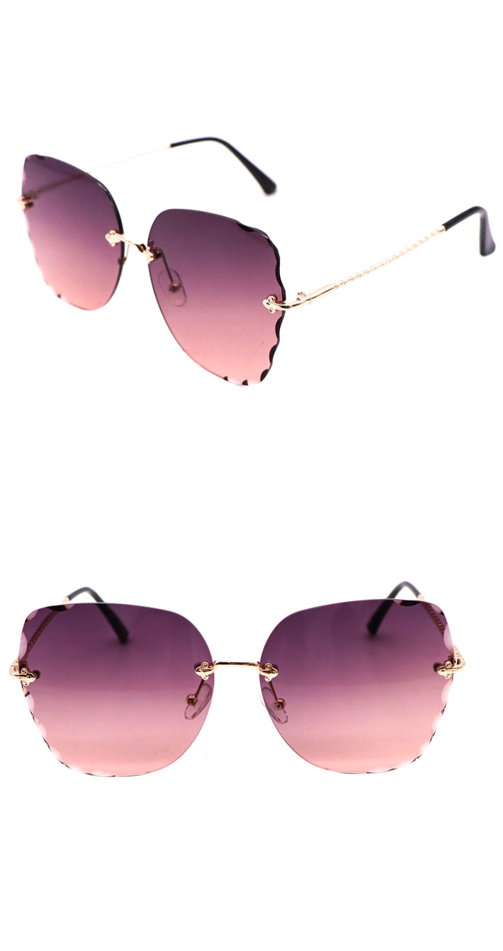 419 Round Sunglasses Women Brand Designer Gradient Fashion Sun Glasses Female Rimless Metal Oculos De Sol luxury designer