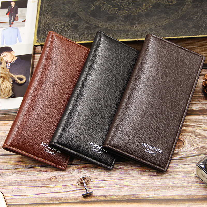 992-2 Men's Fashion Multi-card Slot Light Thin Soft Leather Large Capacity Vertical Wallet