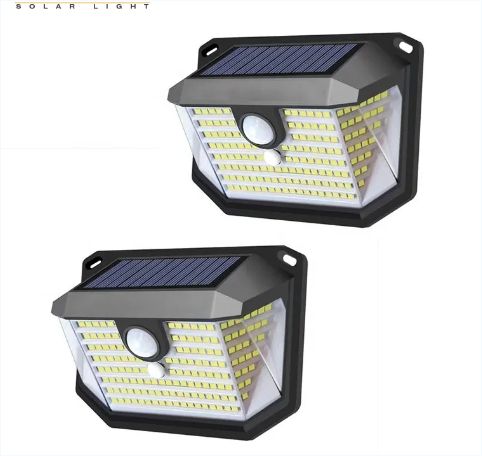 2 Pack Outdoor Waterproof Solar Wall Lights PIR Motion Sensor Solar Garden Wall Light