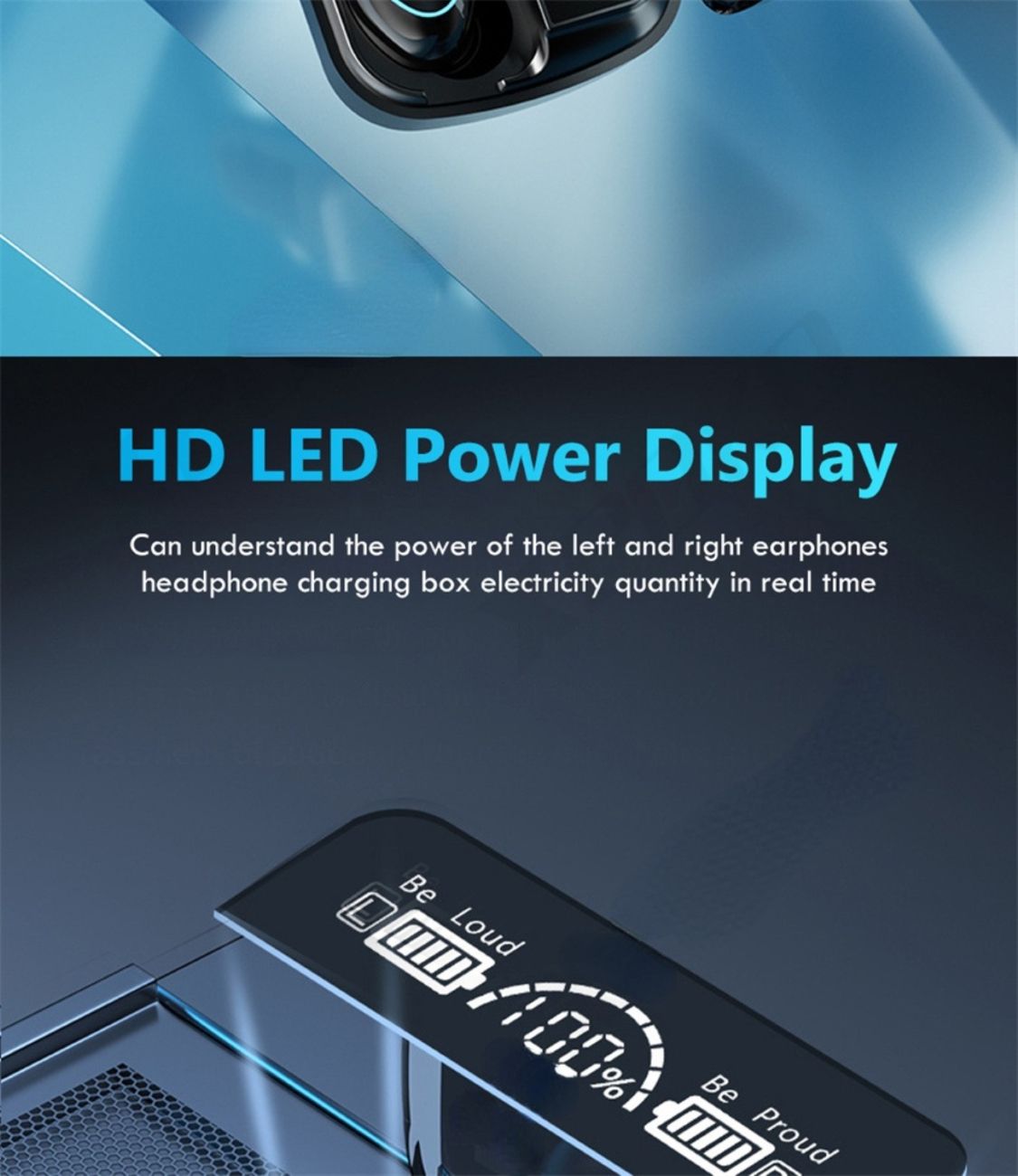 Bluetooth Earbuds with Long Battery Life, Large Capacity, Wireless, Noise-Canceling, Gaming TWS Earbuds for Esports and Sports, In-Ear