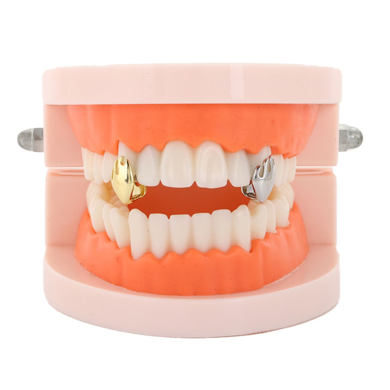 Hip Hop Braces Single Tooth Flame Teeth hip-hop teeth grillz tooth grillz【Heart flame shaped grillz】