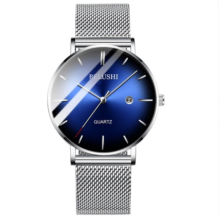 Men Watches Ultra-Thin Minimalist Waterproof - Fashion Wrist Watch for Men Unisex DressBLUE