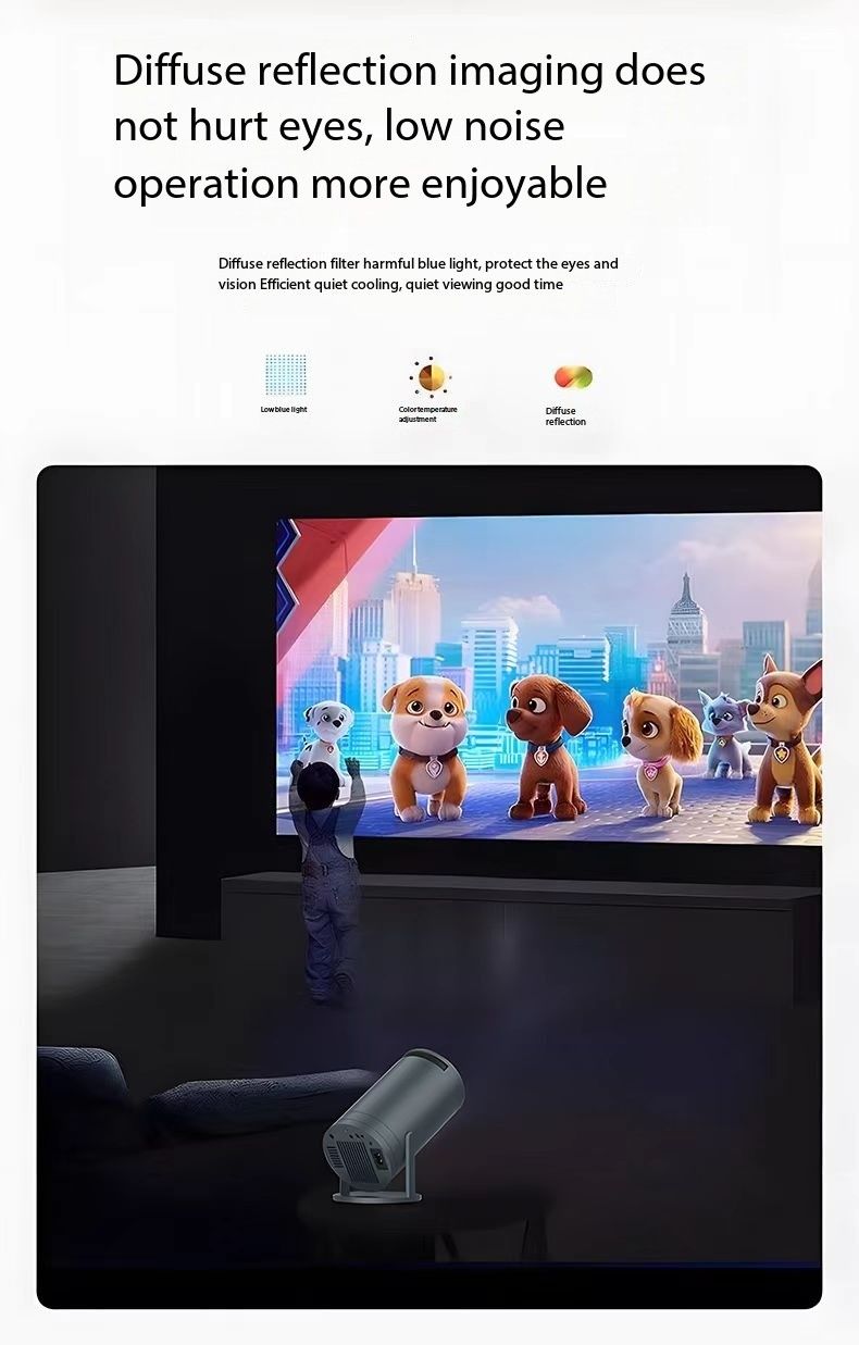 Mini Projector,Smart Projector,4K Projector with Wifi 6 and Bluetooth 5,Portable Projector with Android 11, Automatic Keystone Correction,180 Degree,130 Inch Display
