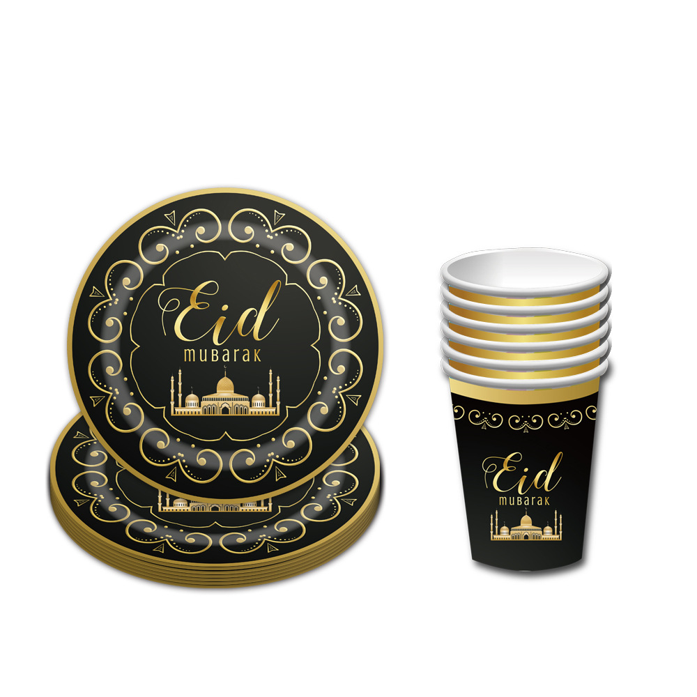 Muslim Eid party utensils and supplies home kitchen disposable CRRshop free shipping best sell paper cup paper tray 
