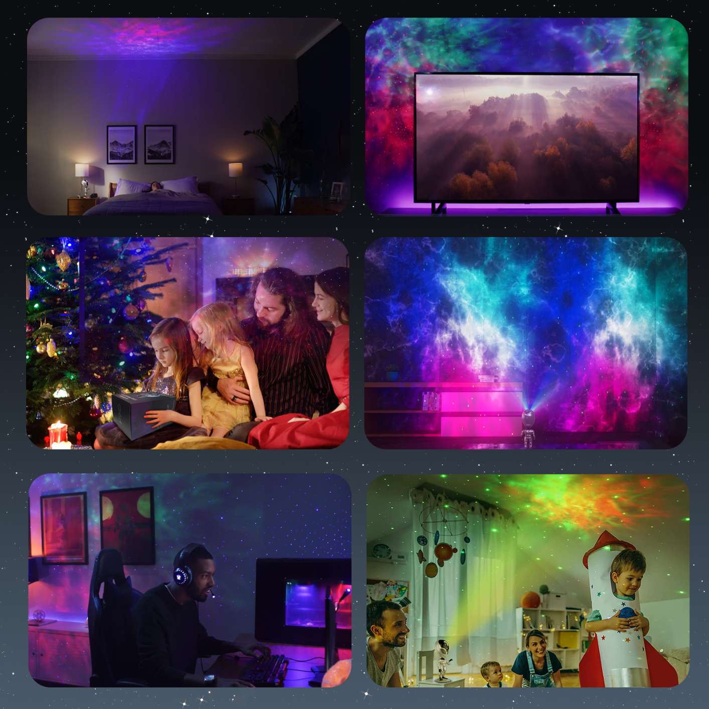 Alien star light dream aurora nebula bedroom projection light children's voice interactive smart atmosphere night light