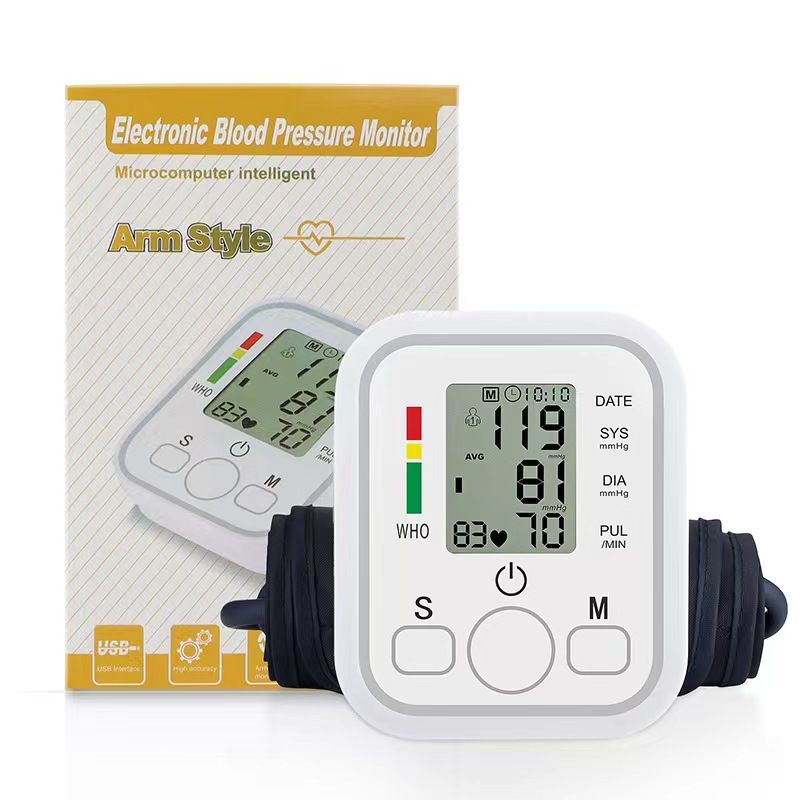Fully Automatic Intelligent Electronic Blood Pressure Monitor, Large Screen Touch Control Household BP Measuring Device for Export
